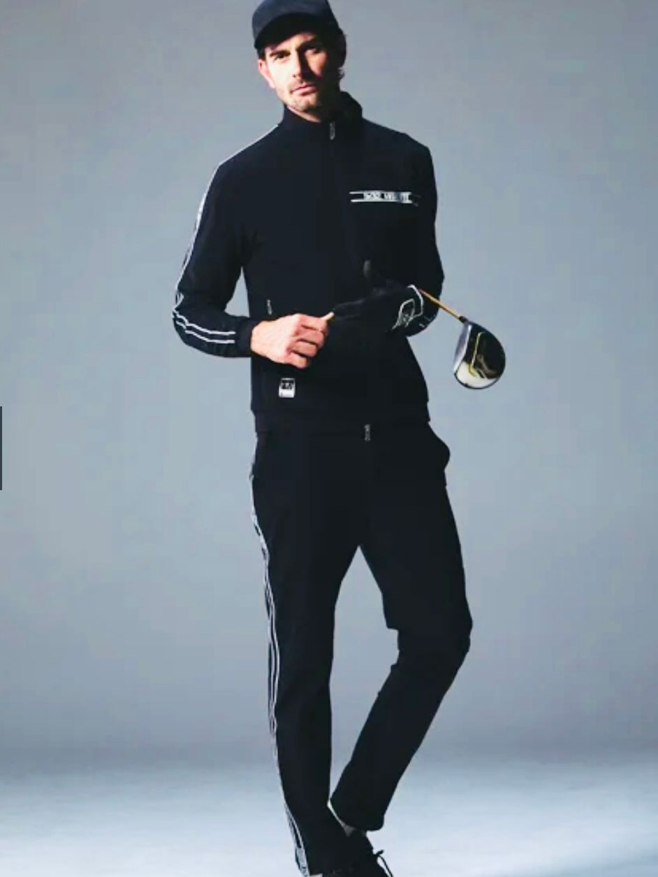 イタリア生地ハイストレッチ HIGH STRETCH JQ TAPE JACKET｜MEN'S / ブラック 【SY32 by SWEET YEARS GOLF】