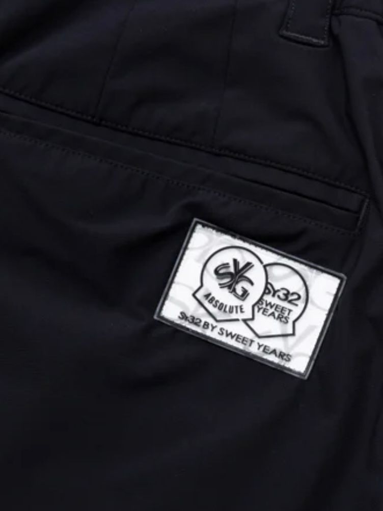 イタリア生地ハイストレットSTRETCH JQ TAPE PANTS / ブラック 【SY32 by SWEET YEARS GOLF】