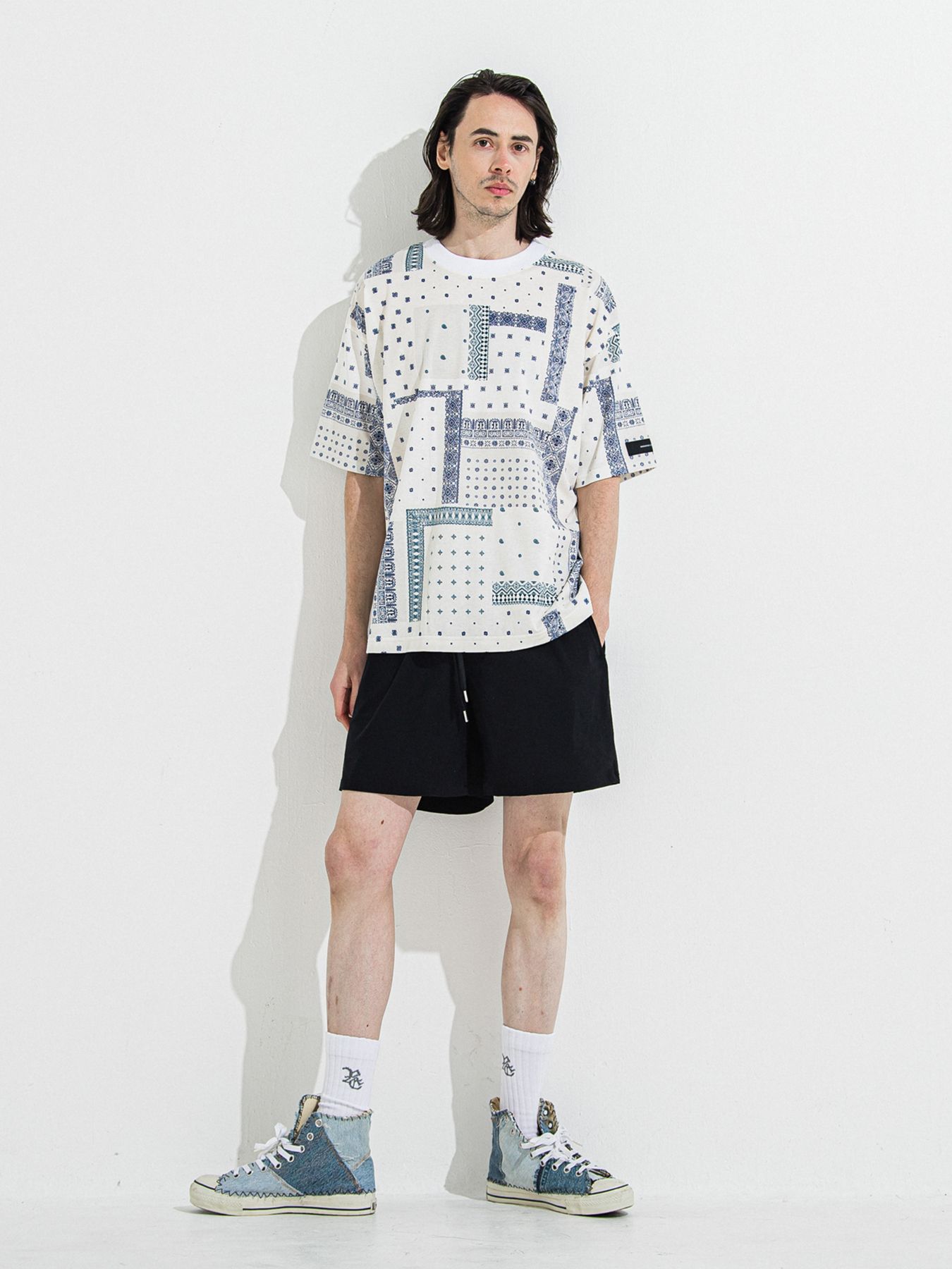 【予約品 】BANDANA OVER TEE / バンダナオーバーサイズTシャツ / ホワイト