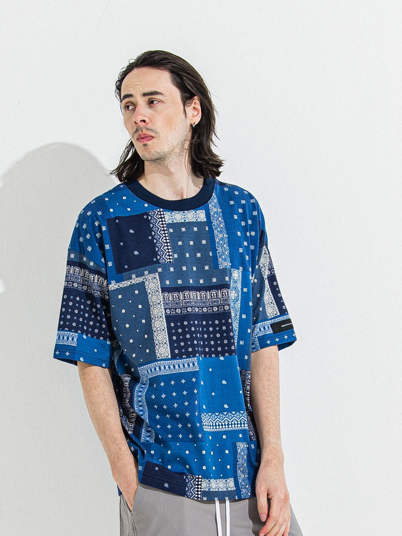 【予約品 】BANDANA OVER TEE / バンダナオーバーサイズTシャツ / ネイビー