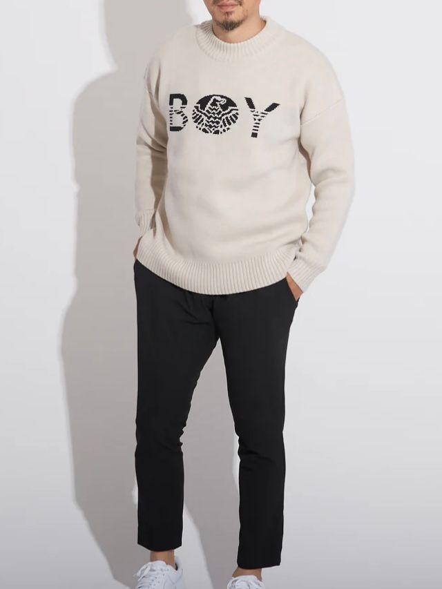 BOY CREW NECK SWEATER OFF WHITE【B223N6060031】