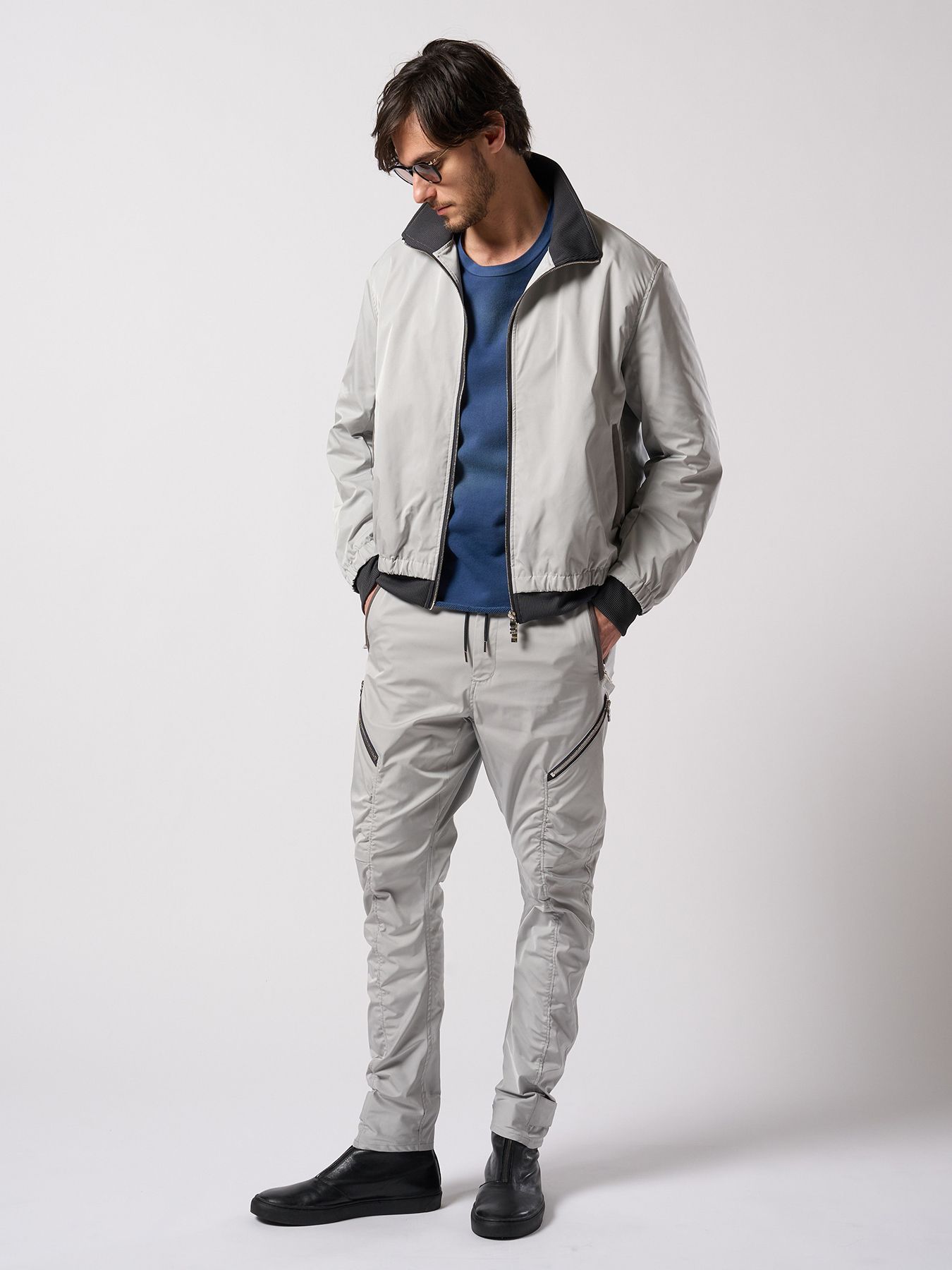 【予約品 4月19日(日) 18時締切】puckering track jacket / パッカリング トラックジャケット / ライトグレー