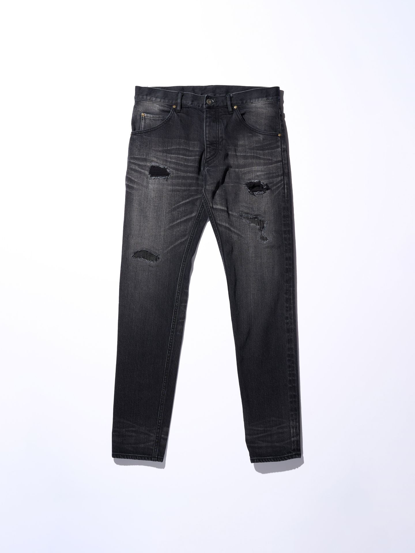 【予約品】 tight straight selvedge denim(used) / タイトストレートデニム / usedブラック