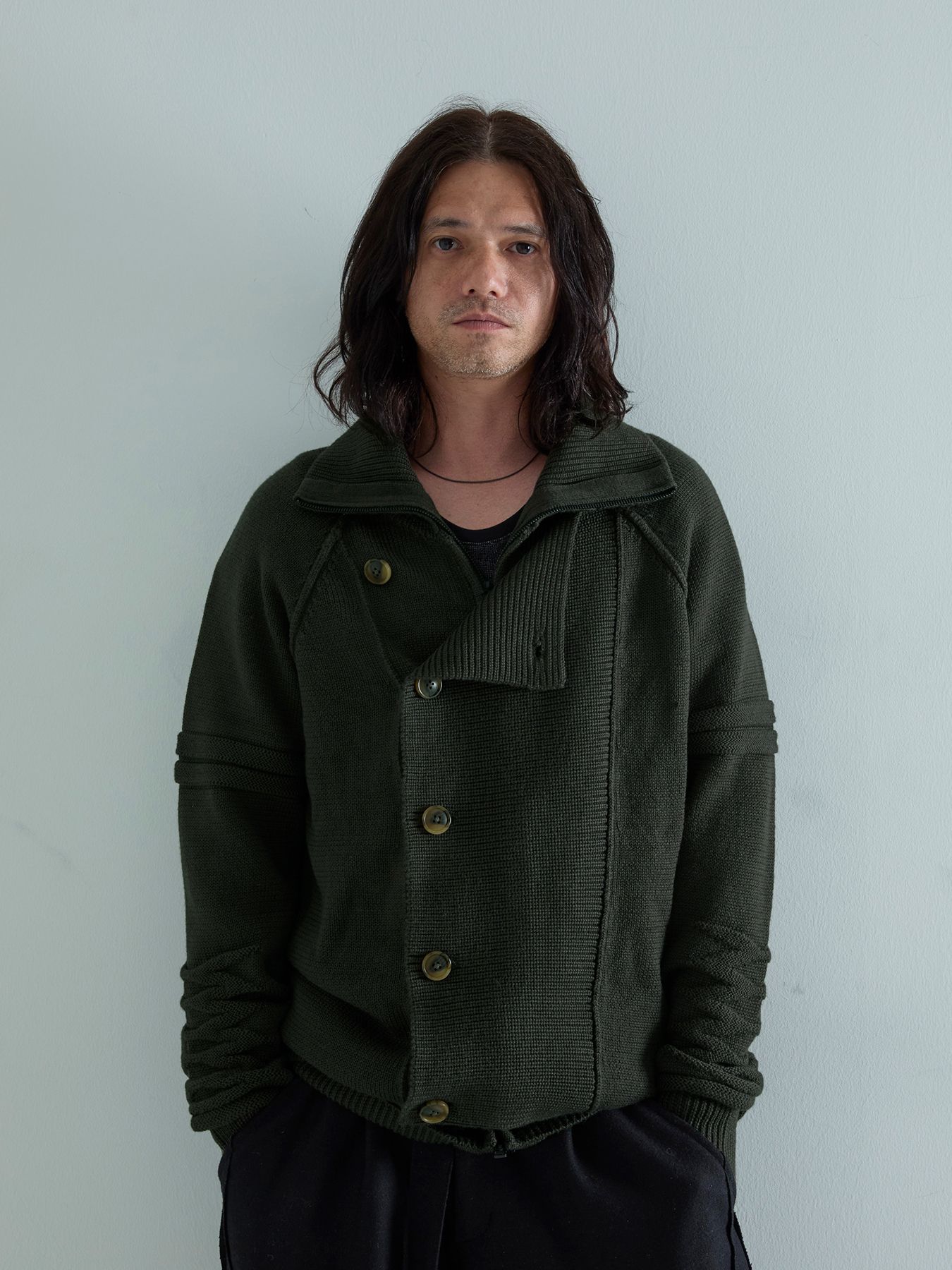 【予約品 6月2日(月) AM10時 締切】Standrop / ニットブルゾン / チャコール