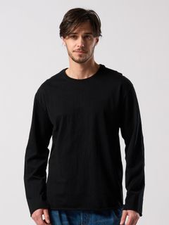 【予約品 4月19日(日) 18時締切】cut-off crew-neck L/S / カットオフ クルーネック ロングスリーブ / ディープブラック
