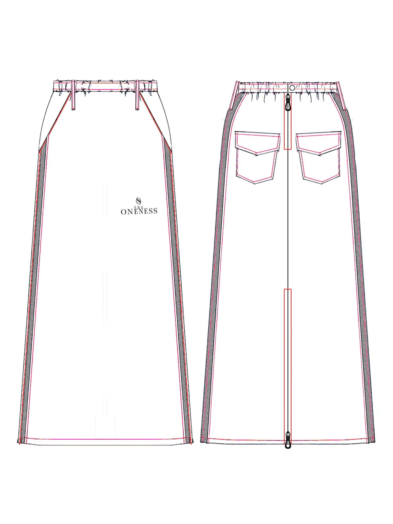 【予約品 5月18日(日) 締切】Line Skirt / ラインスカート / ブラック&ホワイトライン