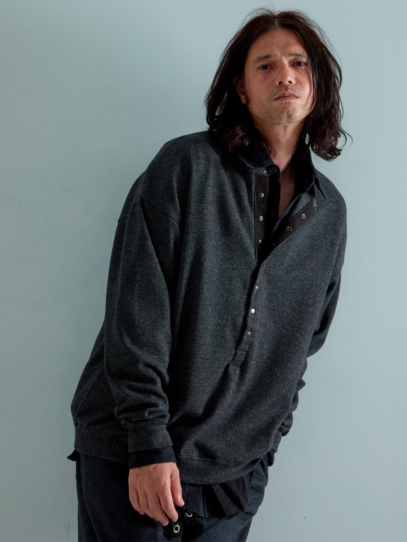 【予約品 】Deepfront / カットソー / 杢チャコール
