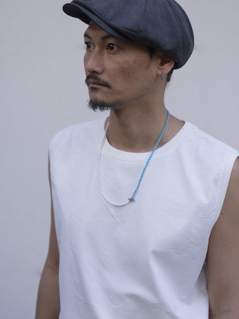 《予約品》 GEMSTONE TOP NECKLACE / ネックレス / ブルー 【Iroquois.SENTI】