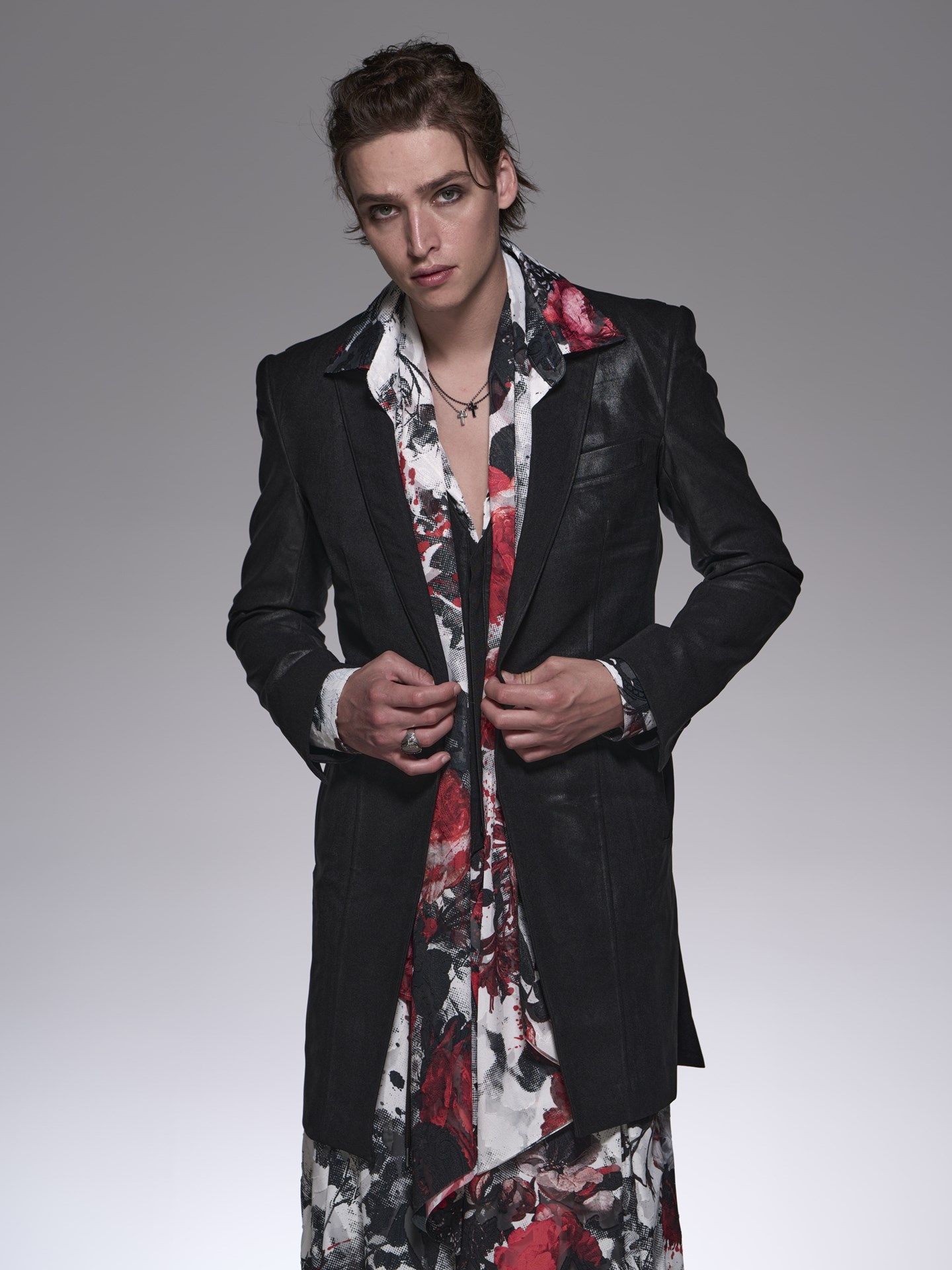 《予約品》 SplashFloraShirt / シャツ / ホワイト＆レッド