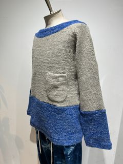 イタリア素材のカットニット切り替えボートネック【A(LeFRUDE)E】