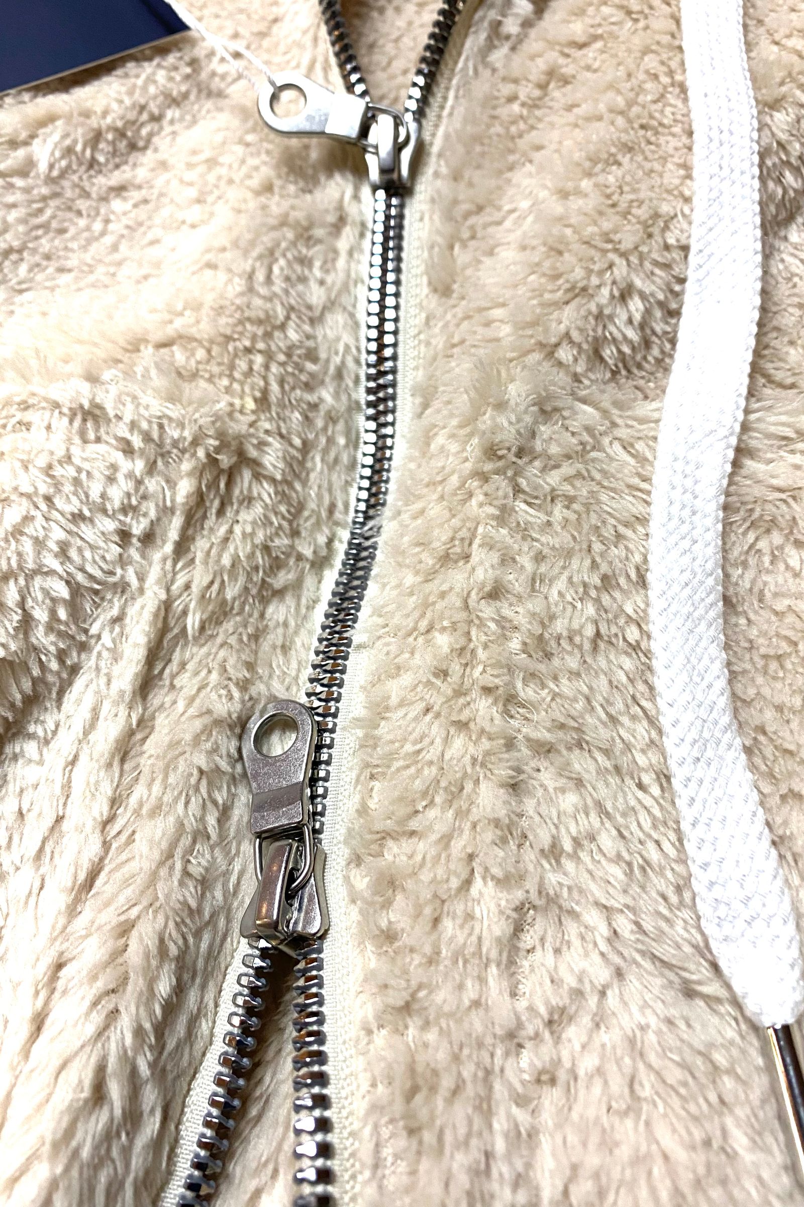 boa zip loose hoodie / ベージュ 【RESOUND CLOTHING】