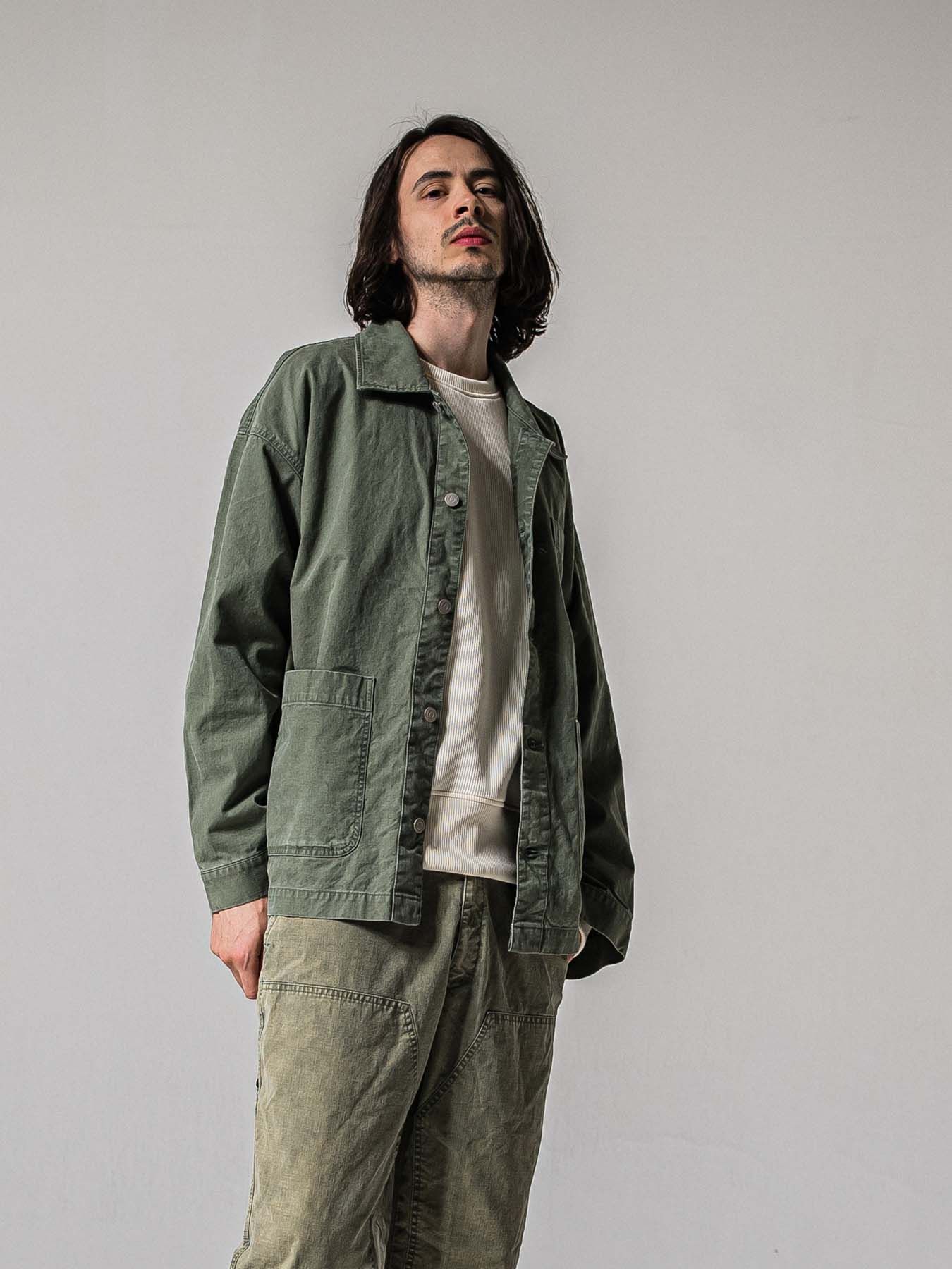 【予約品 11月16日(日) 締切】RC COVER ALL / ミリタリーキャンバス カーバーオールジャケット / ダークカーキ