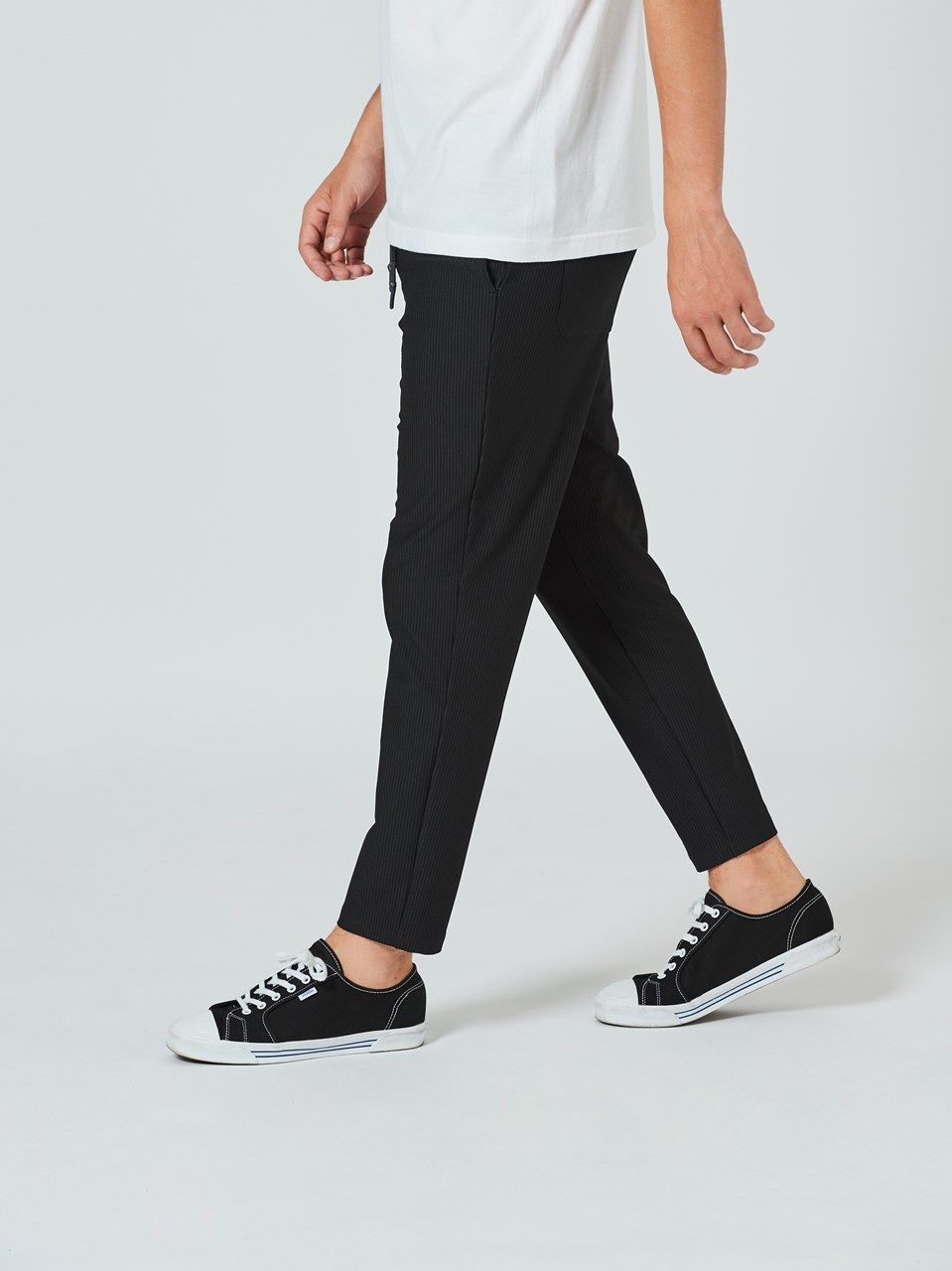 (予約品2023年10月19日18時締め) muta  Stretch Seersucker Pants / イージーパンツ / ブラック 【Acanthus×muta】