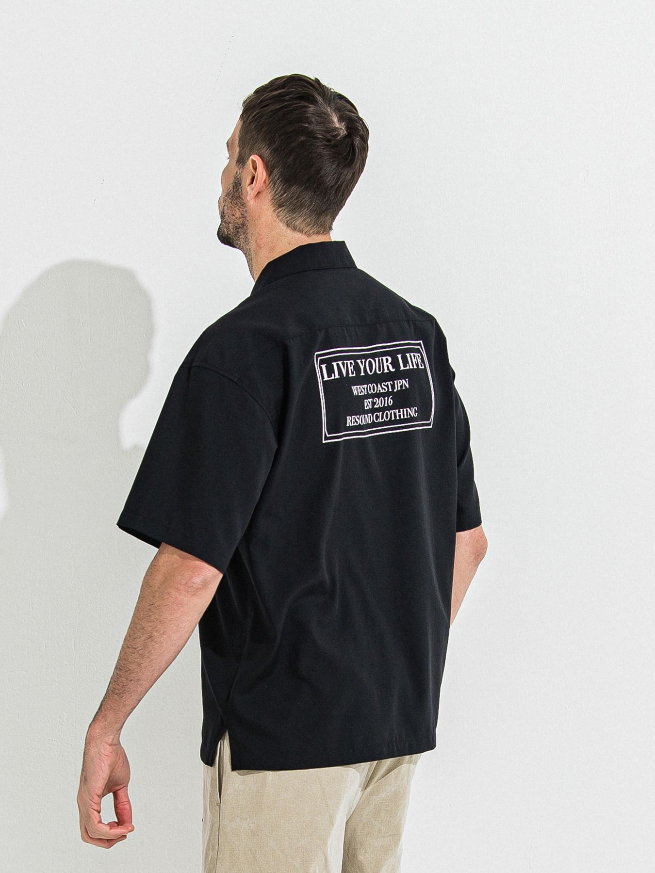 ZACK HALF SHIRT / ザックハーフスリーブシャツ / ブラックプリント