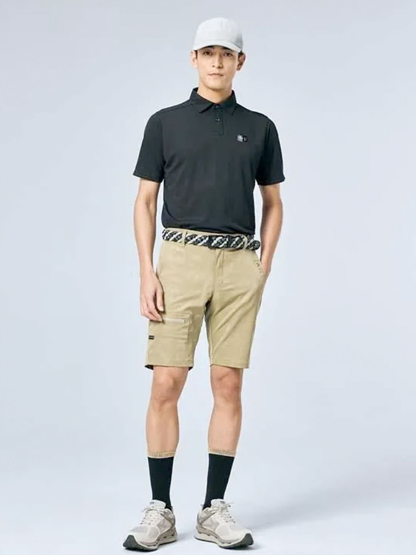 WAVE JQ BACK PRINT POLO / ウェーブ ジャガードバックプリント ポロシャツ / ブラック【SY32 by SWEET YEARS GOLF】