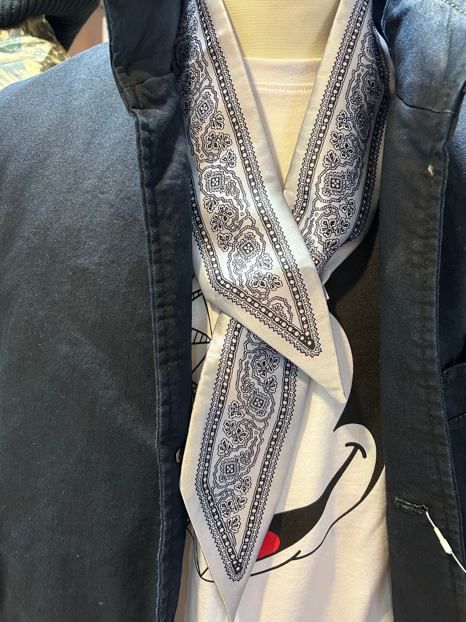 BOW SCARF ライトグレー【71MICHAELミッシェル】