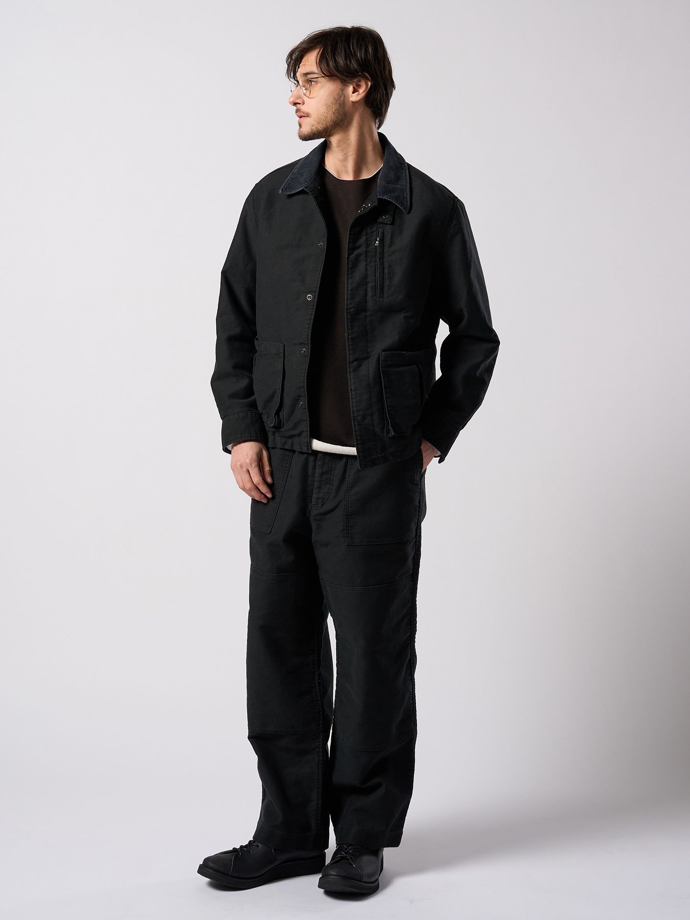 【予約品 4月19日(日) 18時締切】back boa cut-off crew / バックボア カットオフ クルーネック/ ブラック