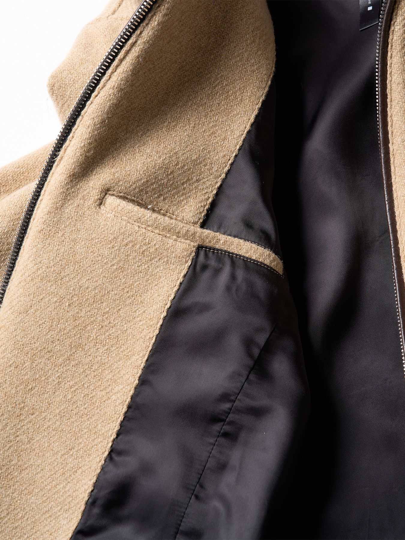 【予約品 】classical tweed zip blouson / クラシックツイード ジップブルゾン / ベージュ