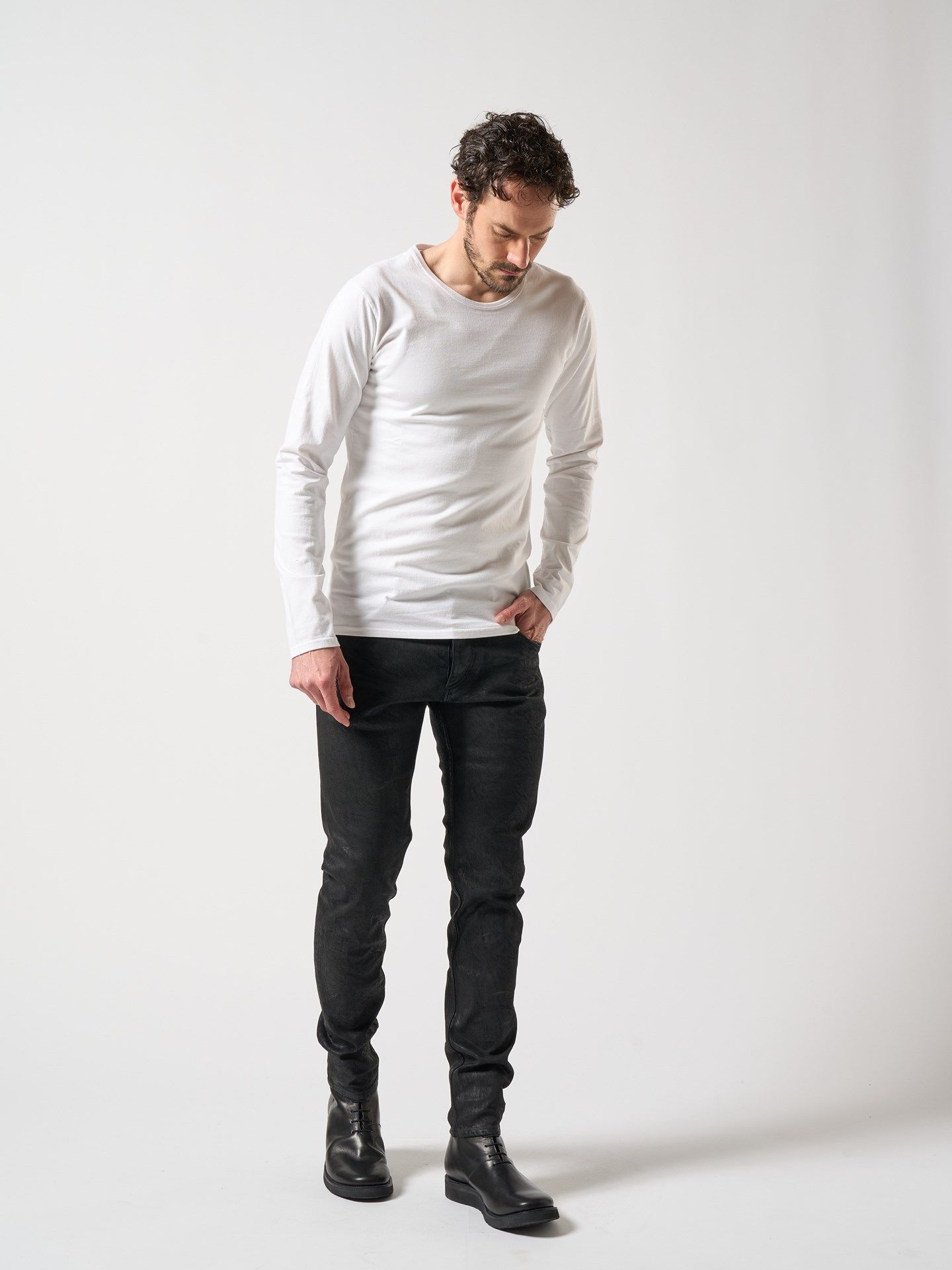 【予約品】 basic crew-neck L/S / クルーTシャツ / ホワイト