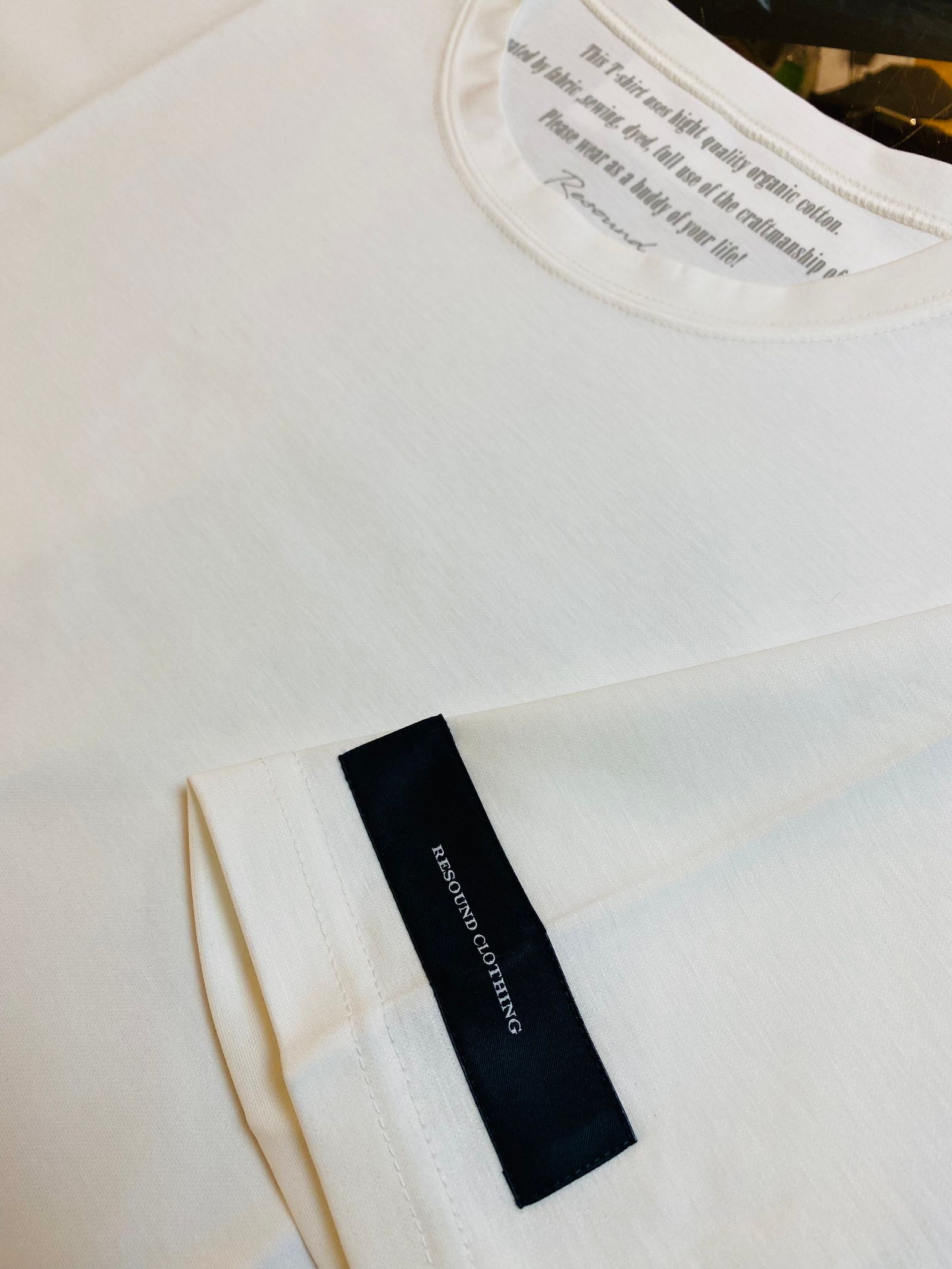 最高級オーガニックコットンTシャツ Finest  BASIC  T/ ホワイト 【RESOUND CLOTHING】
