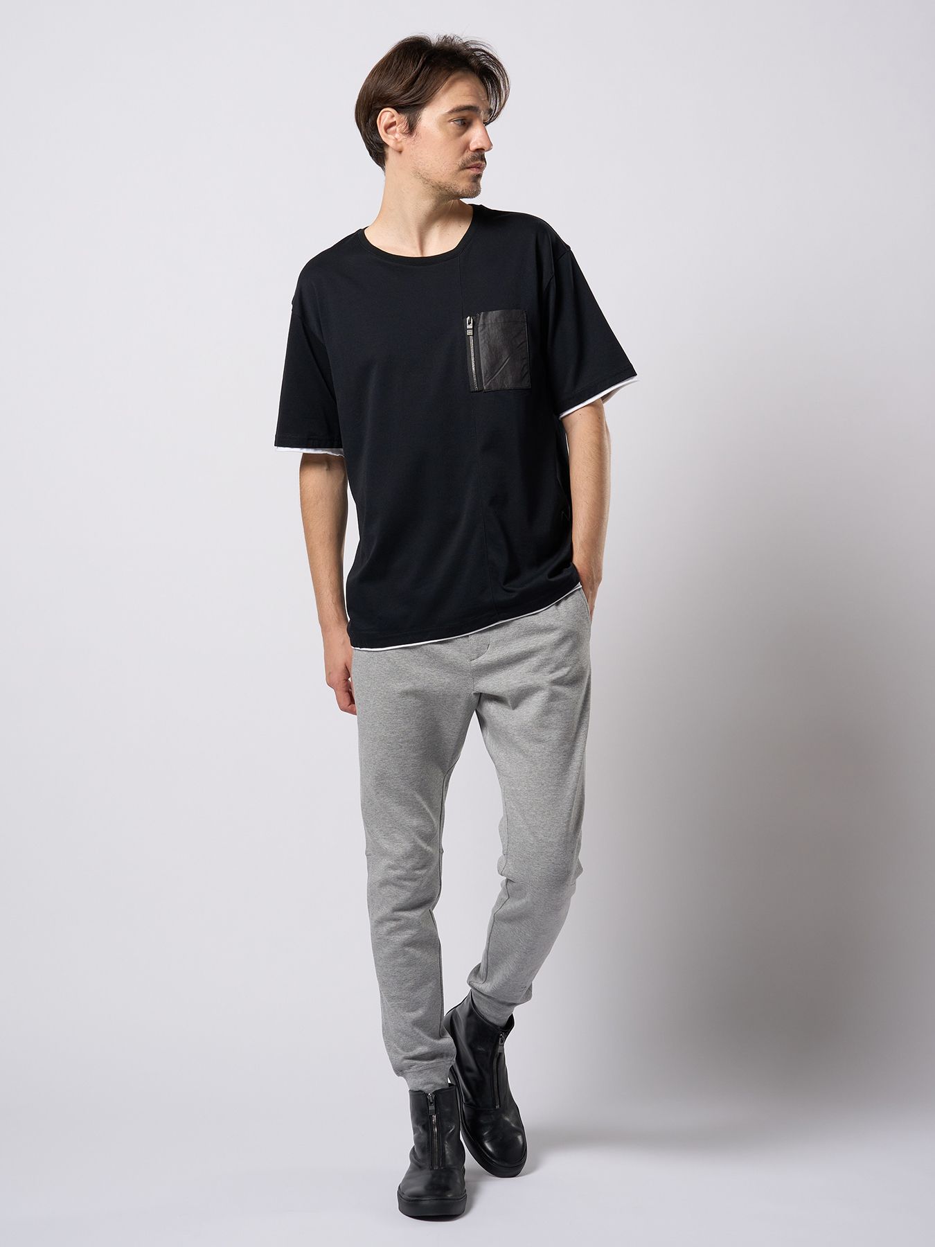 【予約品 9月23日(火) 締切】cool touch zip-pocket S/S / クールタッチ ジップポケット ショートスリーブ / ブラック