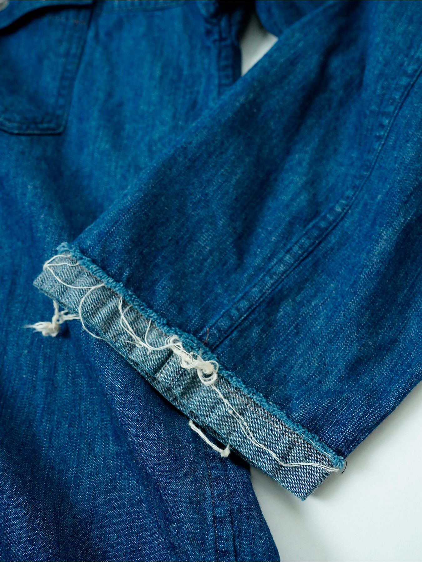 【予約品 11月9日(月) 締切】MILITARYSHIRT Denim / デニムミリタリーシャツ / インディゴ×金茶ステッチ