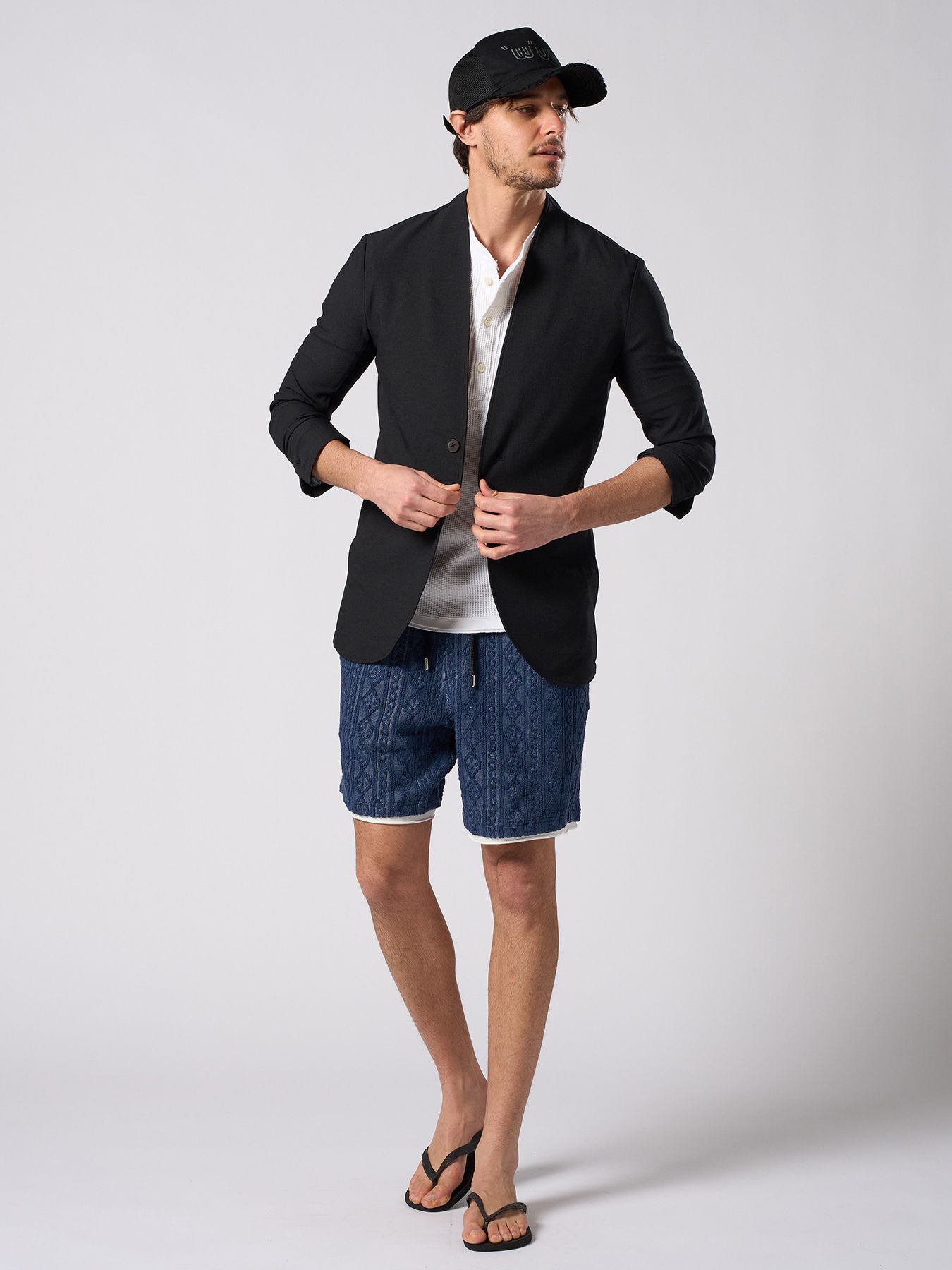 【予約品 1月25日(日) 締切】solid collar single jacket / ソリッドカラー シングル ジャケット / ブラック