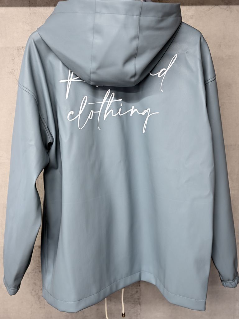 《予約品》 coach hoodie  / レザーコーチパーカー / サックス