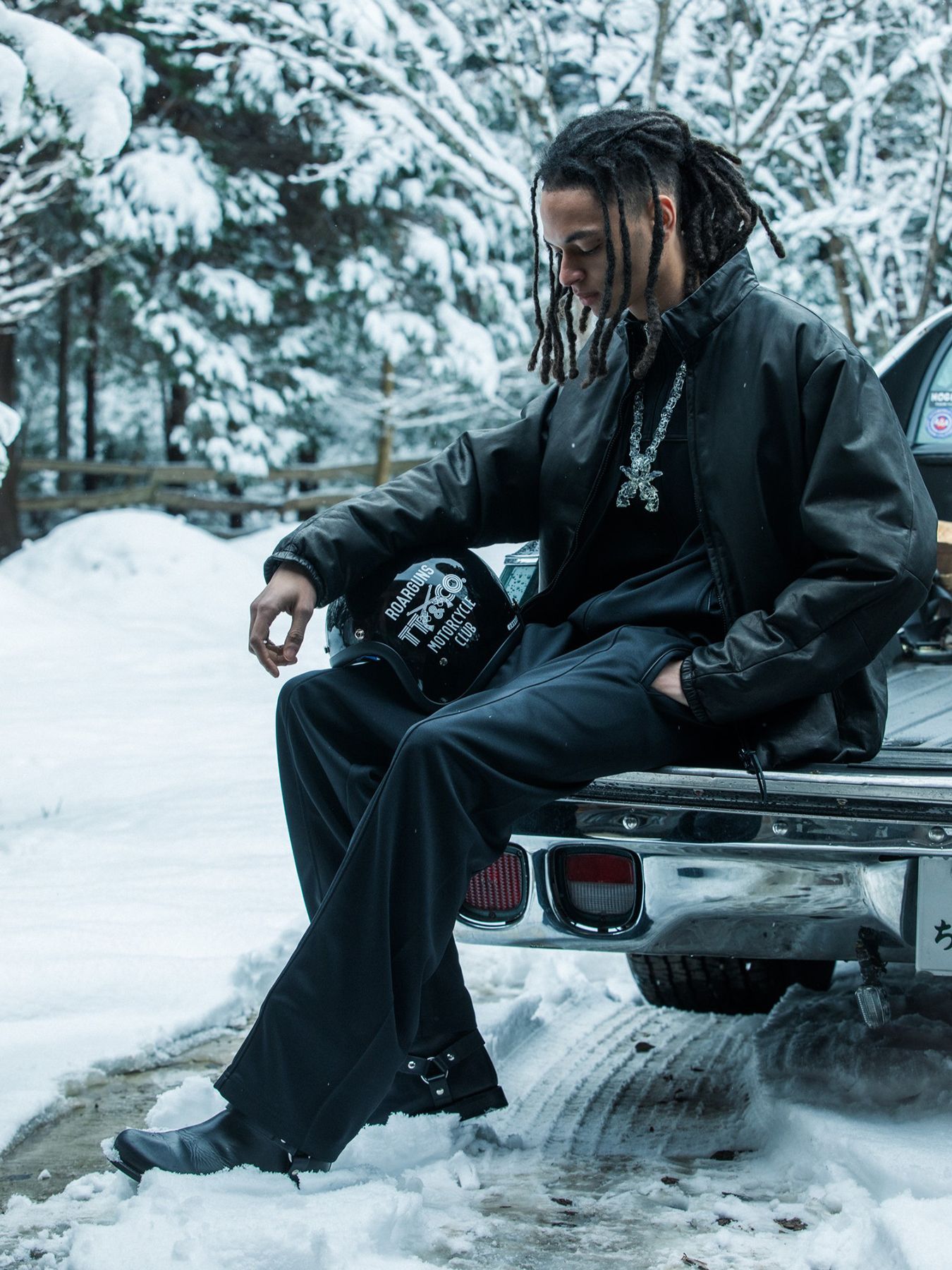 【予約品 3月9日(月) 18:00 締切】COW LEATHER ZIP JKT / カウレザー スタンド ジップ ブルゾン / ブラック