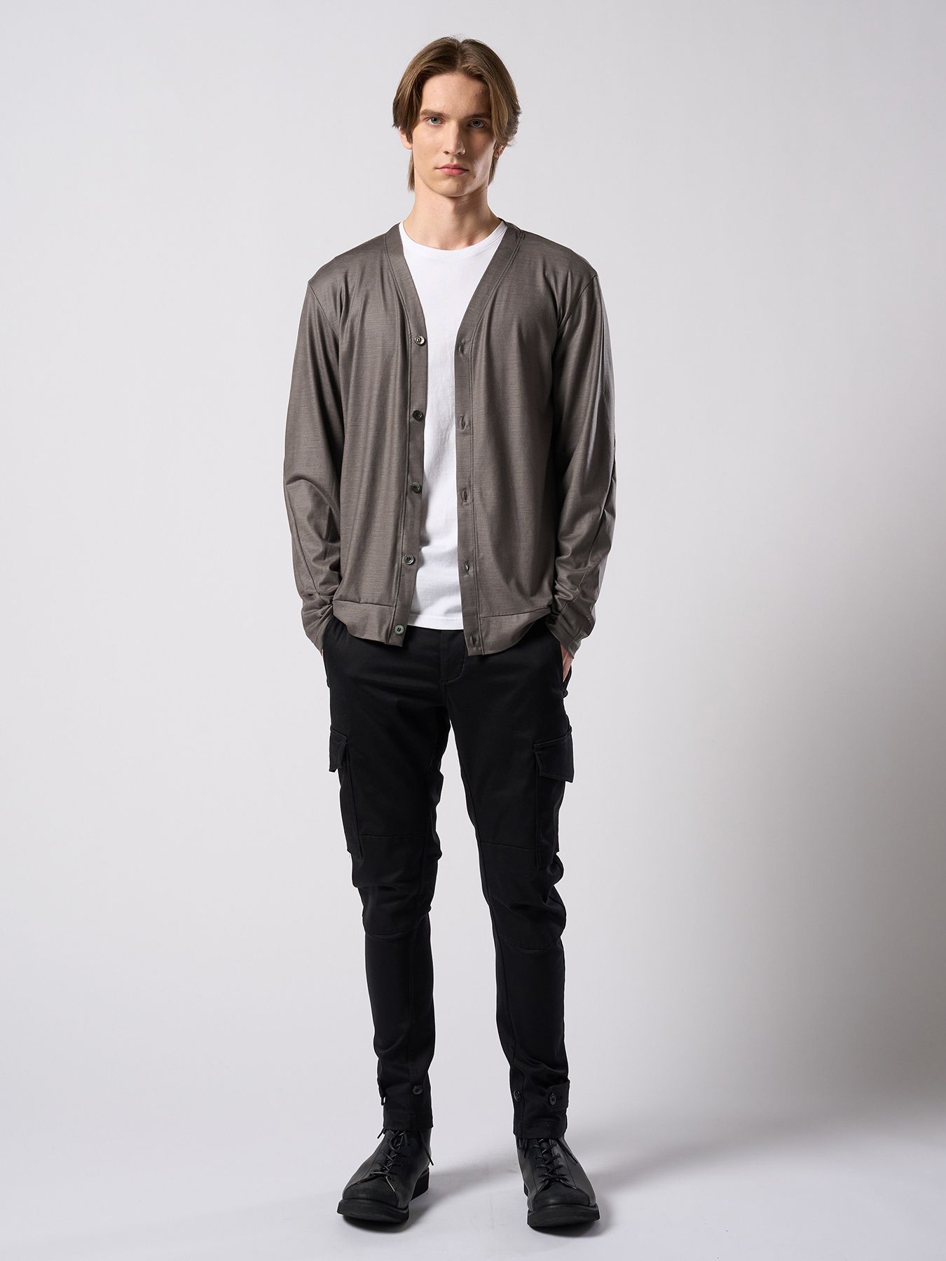 【予約品 4月19日(日) 18時締切】slim basic crew-neck L/S / スリムベーシック クルーネック ショートスリーブ / ホワイト