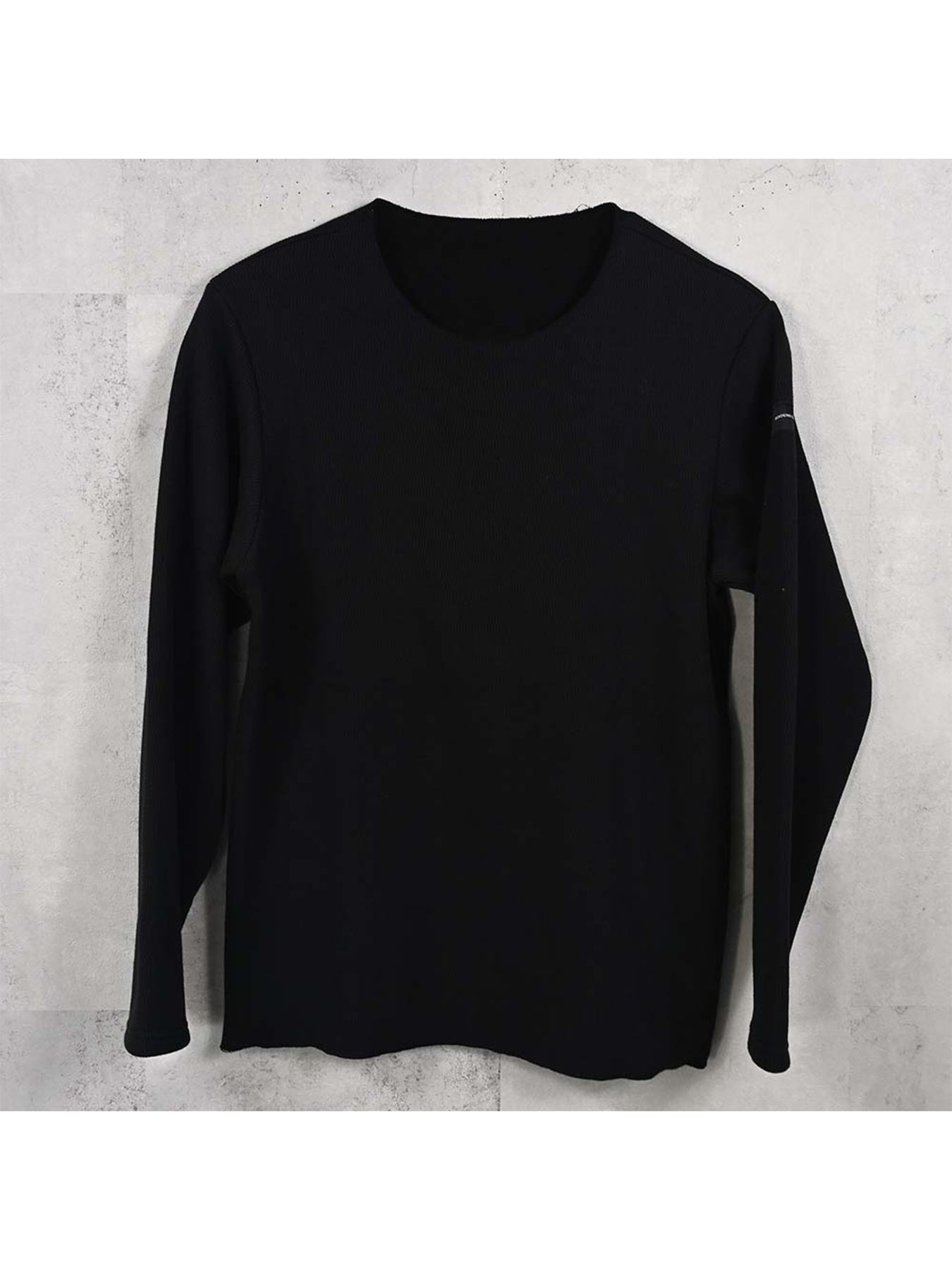 【予約品 9月6日(日) 締切】VELOURS FLEECE NEO THERMAL / 裏起毛 ハニカムサーマル ロングスリーブTシャツ / ブラック