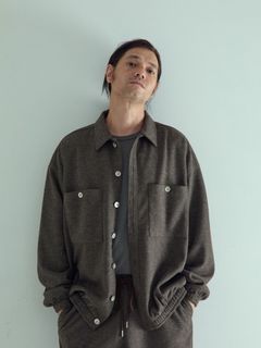 【予約品 】LUXMODERN OVERSHIRTS / オーバーシャツ / 杢ブラウン