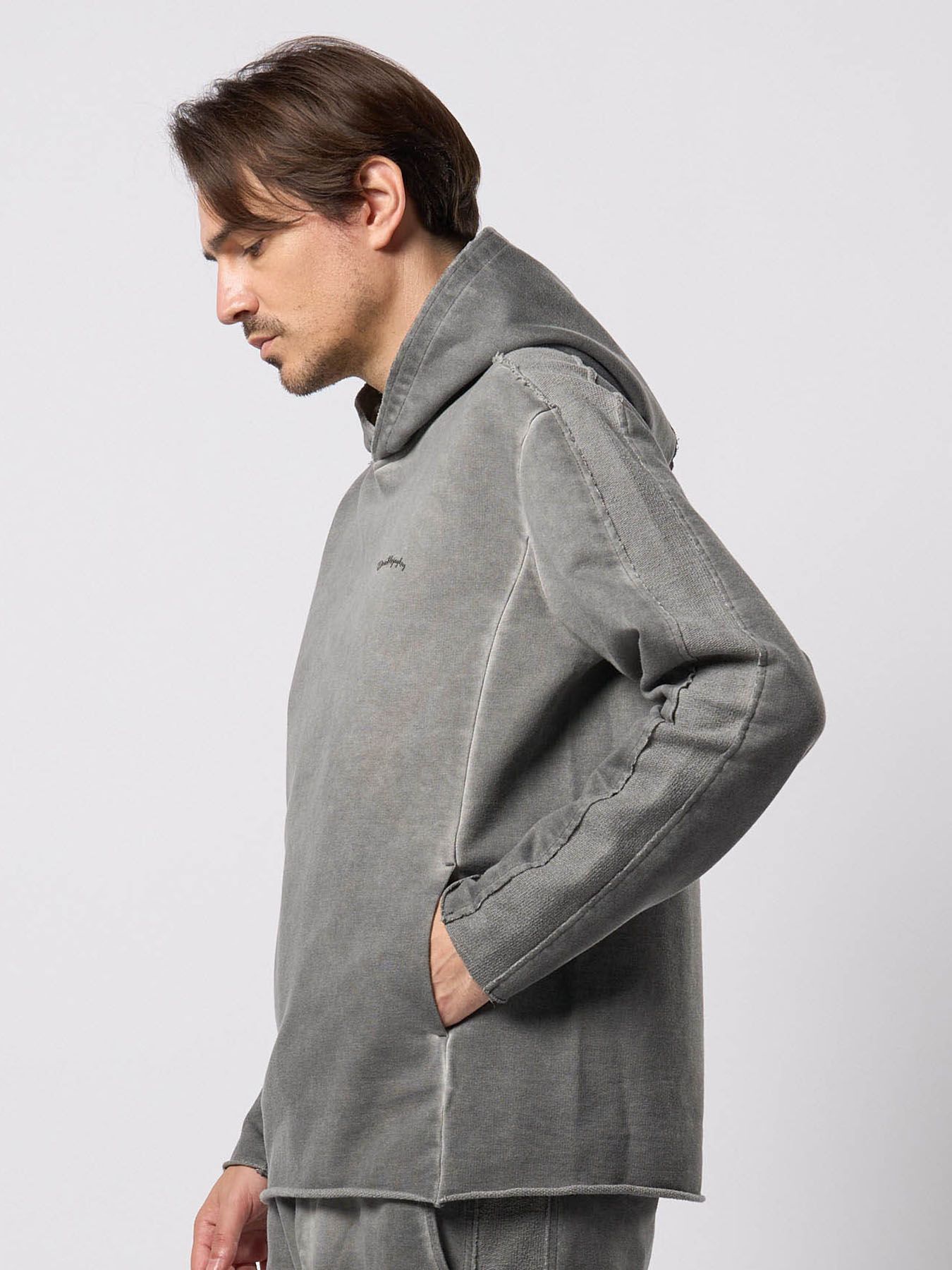 【予約品 9月23日(火) 締切】cut-off pull parker / カットオフ プルパーカー / ダークグレー