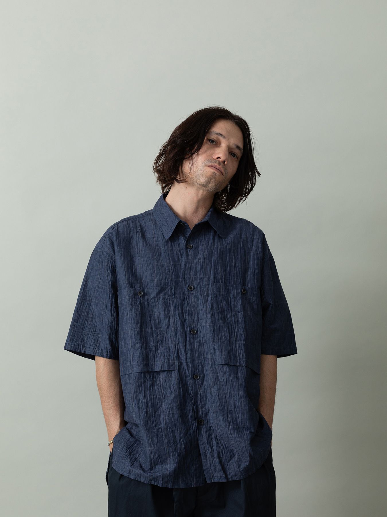 【予約品 2月1日(日) 締切】WAVEWASHER SHIRTS / ワッシャー加工シャツ / ネイビーチェック