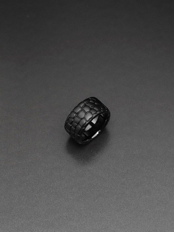 【予約品】 IVXLCDM ×wjk  croco pattern pinky ring / リング / ブラックコーティング