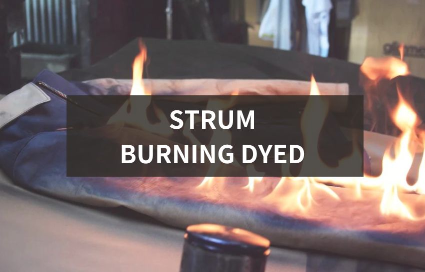 "燃えた" という経験を持つレザー "BURNING DYED"