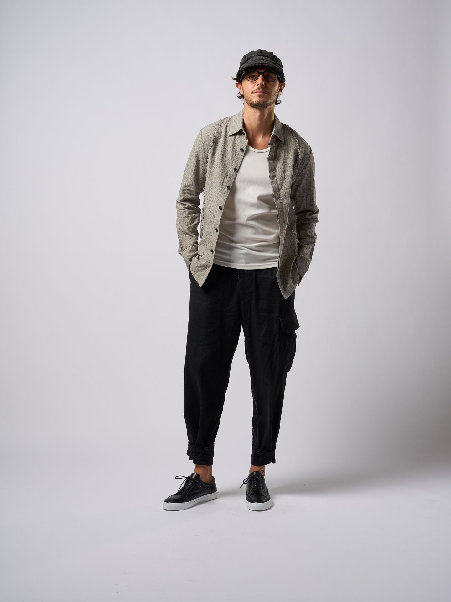 【予約品9月19日 10時締め】 switching texture shirt / シャツ / ナチュラル