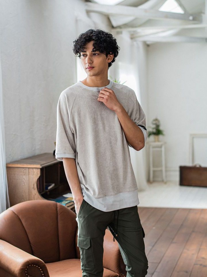《予約品3月3日18：00締め》 PILE half sleave / ハーフスリーブT / グレージュ