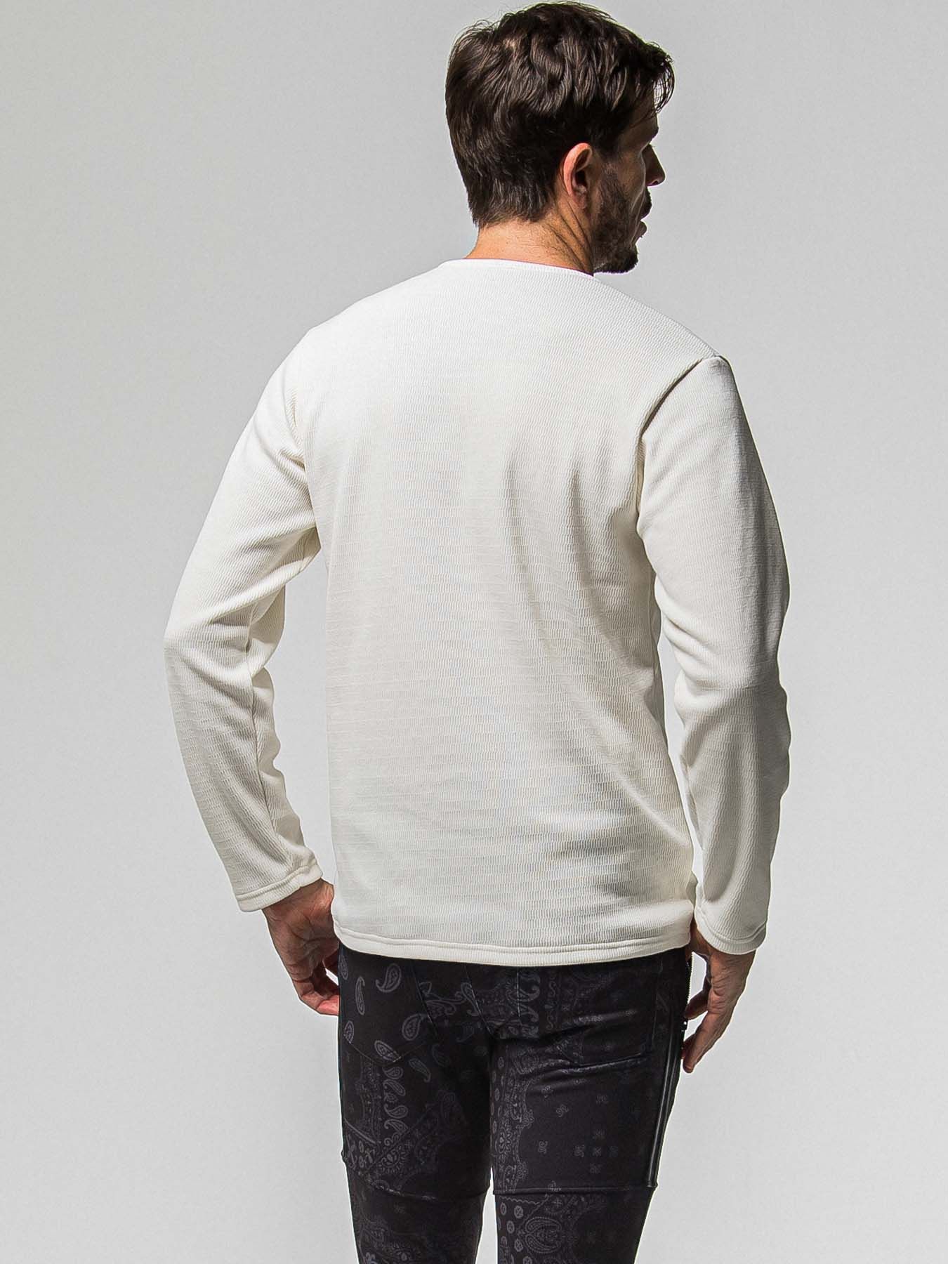 【予約品 8月31日(日) 締切】VELOURS FLEECE THERMAL HENRY / ベロアフリース サーマル ヘンリーネック / ホワイト