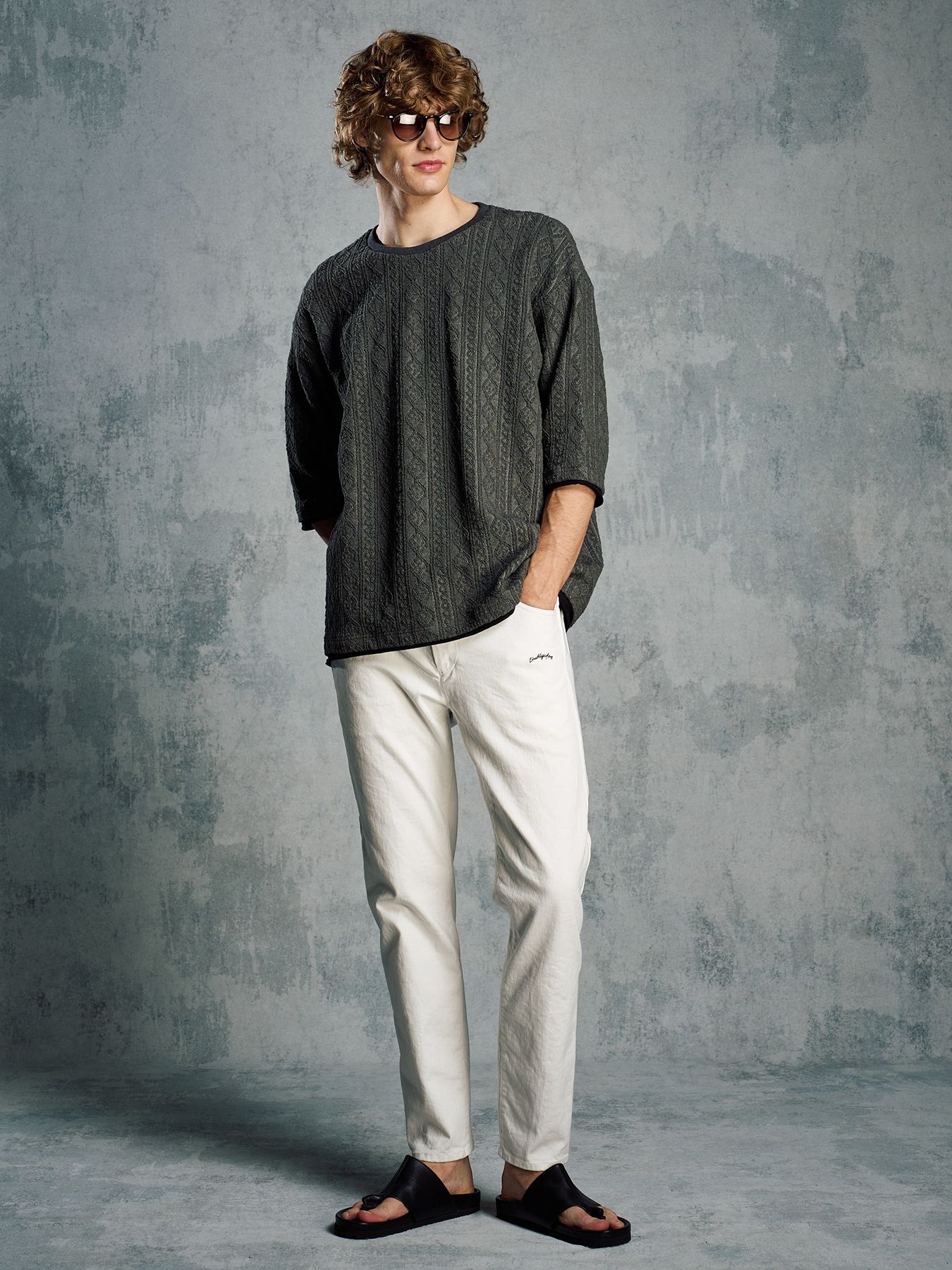 【予約品 1月25日(日) 締切】thin denim easy / シンデニム イージーパンツ / ホワイト