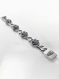 《受注生産》CHAIN BRACELET [WOLVES] with 10 DIAMONDS / ウルヴスチェーンブレスレット・10ダイヤモンドアイズ / 注文から5～10週間後入荷予定
