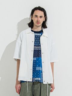 【予約品 】NYLON HALF COACH JACKET / ナイロンハーフコーチジャケット / ホワイト