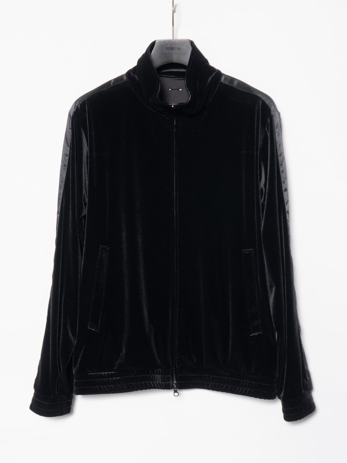 【予約品 4月6日(月) 締切】Stretch Tricot Velour Track Jacket / ストレッチ トリコット ベロア トラック ジャケット / ブラック