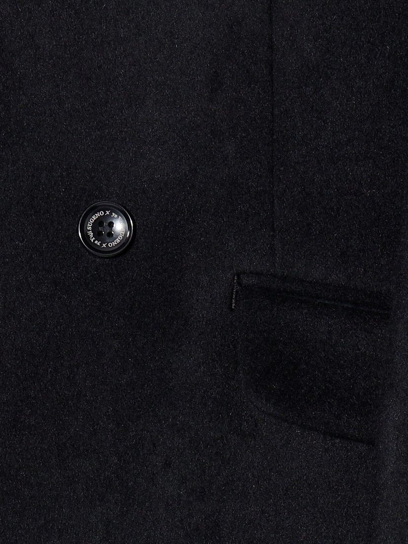 Lamb Beaver wool Semi-double Long Chester Coat / ブラック 【ys Yuji SUGENO】