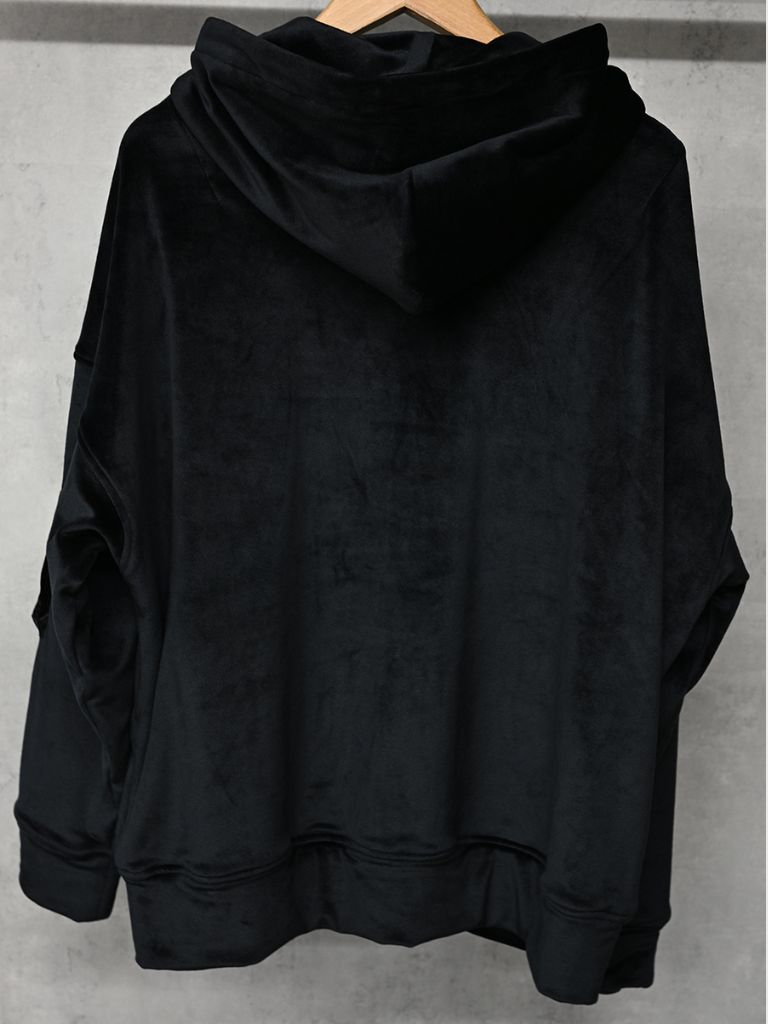 《予約9月1日18時締め》 veloursfleece zip loose hoodie  / パーカー / ブラック