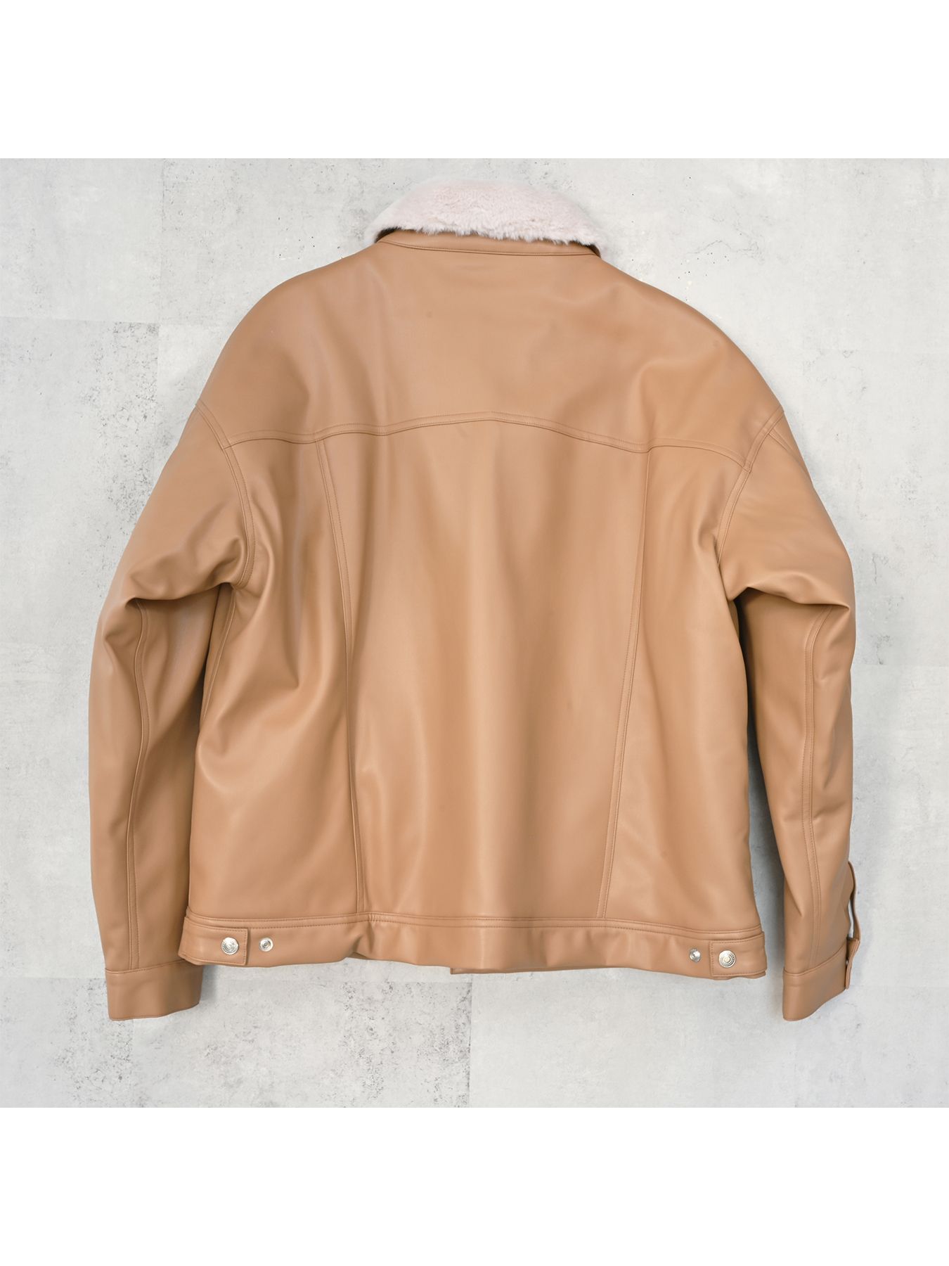 【予約品 9月6日(日) 締切】LEATHER FUR OVER G / レザー ファー オーバー Gジャン / ベージュ