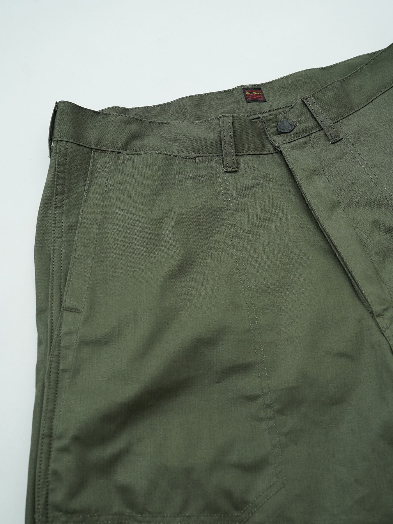 【予約品 5月6日(水) 締切】USN-MIRITARYHERRINGBONE / ミリタリーパンツ / カーキ