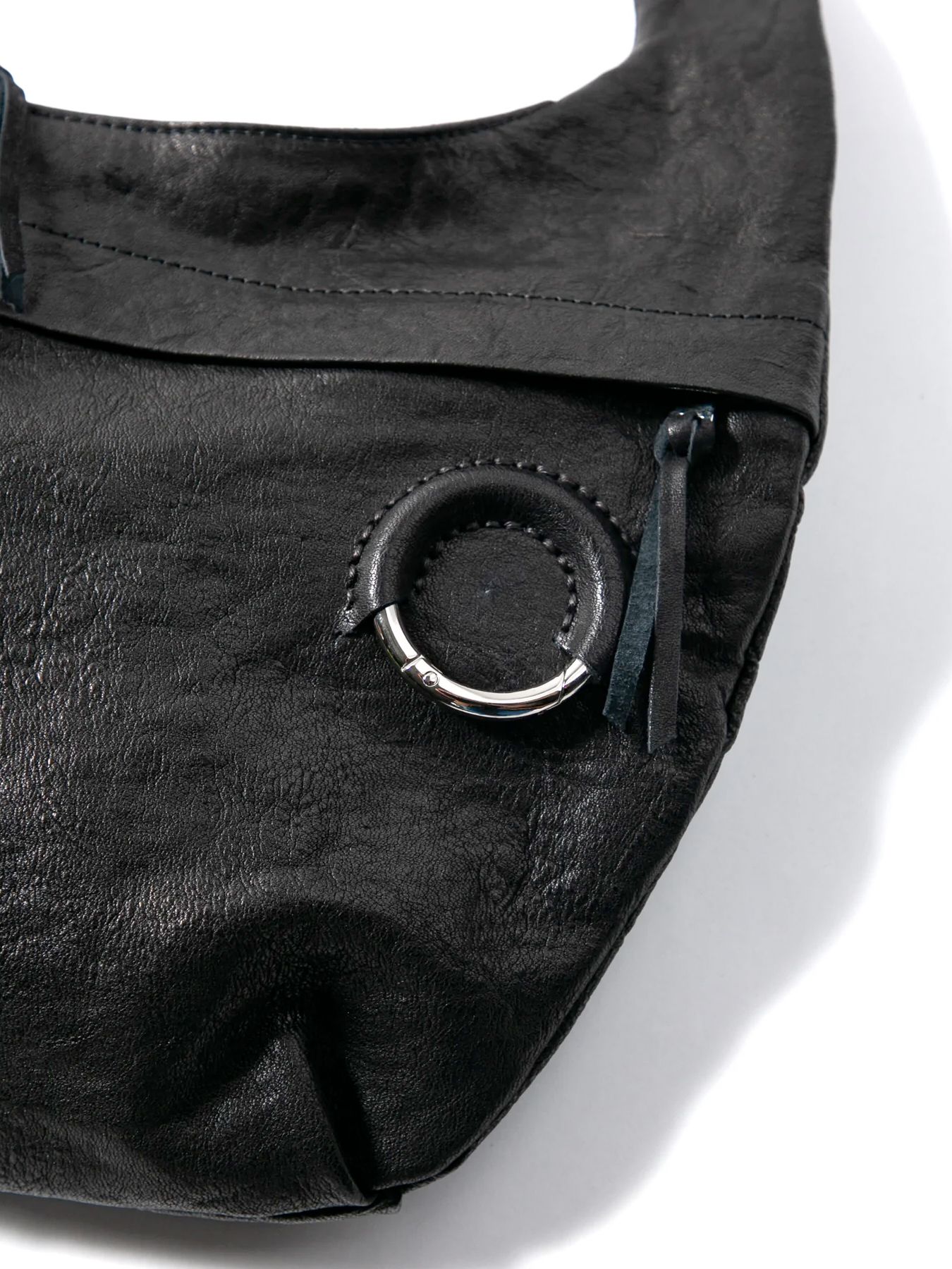 【予約品 4月6日(月) 締切】Pit Vegetable Full Tanned Shrunken Horsehide Banana Bag / フルタンニン ピット鞣し シュリンク ホース ハイド バナナ バッグ / SHAFTER / ブラック