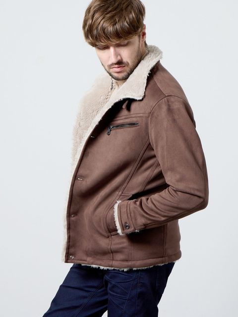 裏ボアムートン風スタンドブルゾン / ブラウン【HIDEAWAYS】