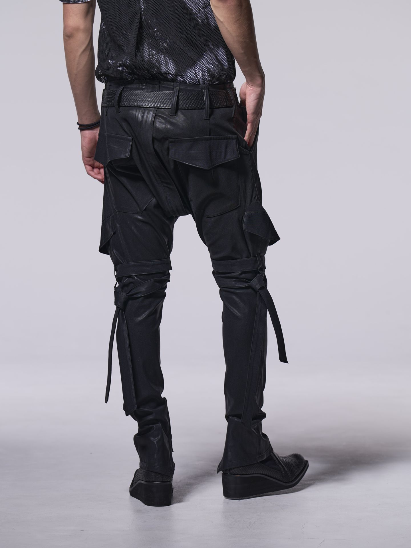 《予約品》 BeltedSarouelPants / サルエルパンツ / ブラック・コーティング